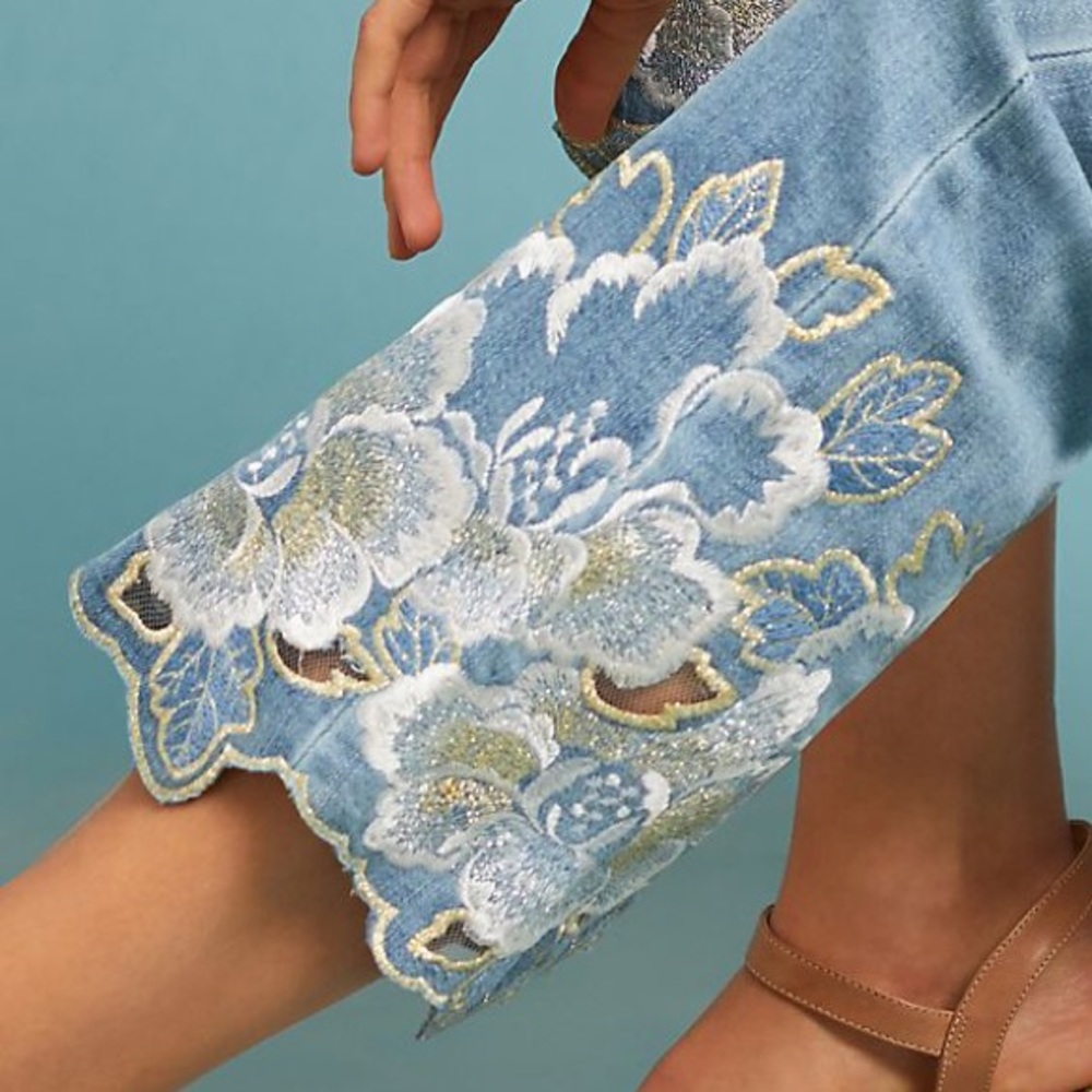 HTF Anthropologie Pilcro Embroidered Bootcut Jeans - Picture 6 of 7